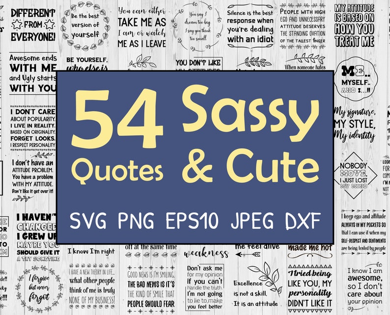 Download 54 SVG Sassy and Sarcastic Quotes. Funny and Positive | Etsy