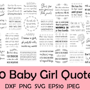 30 Baby Girl, Daughter kids Children quotes, Newborn nursery, SVG Quotes Sayings set Bundle, SVG, png, dxf, EPS10, jpeg format. Cut files