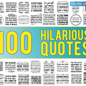 100 lustige SVG-Zitate. Lustige und humorvolle Zitate bündeln, niedliche Sprüche. Sarkastische Witze Bundle SVG, png, eps. Cricut Kommerzielle Cut Dateien