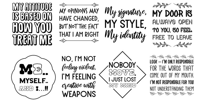 Download 54 SVG Sassy and Sarcastic Quotes. Funny and Positive | Etsy