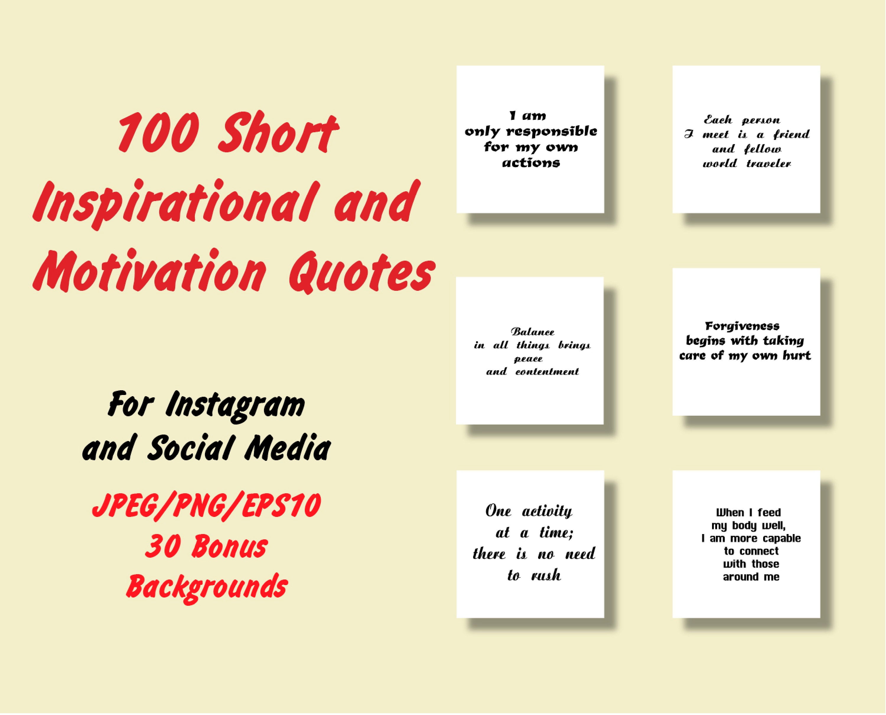 100 Short Inspirational Motivational Words Quotes of Encouragement to 