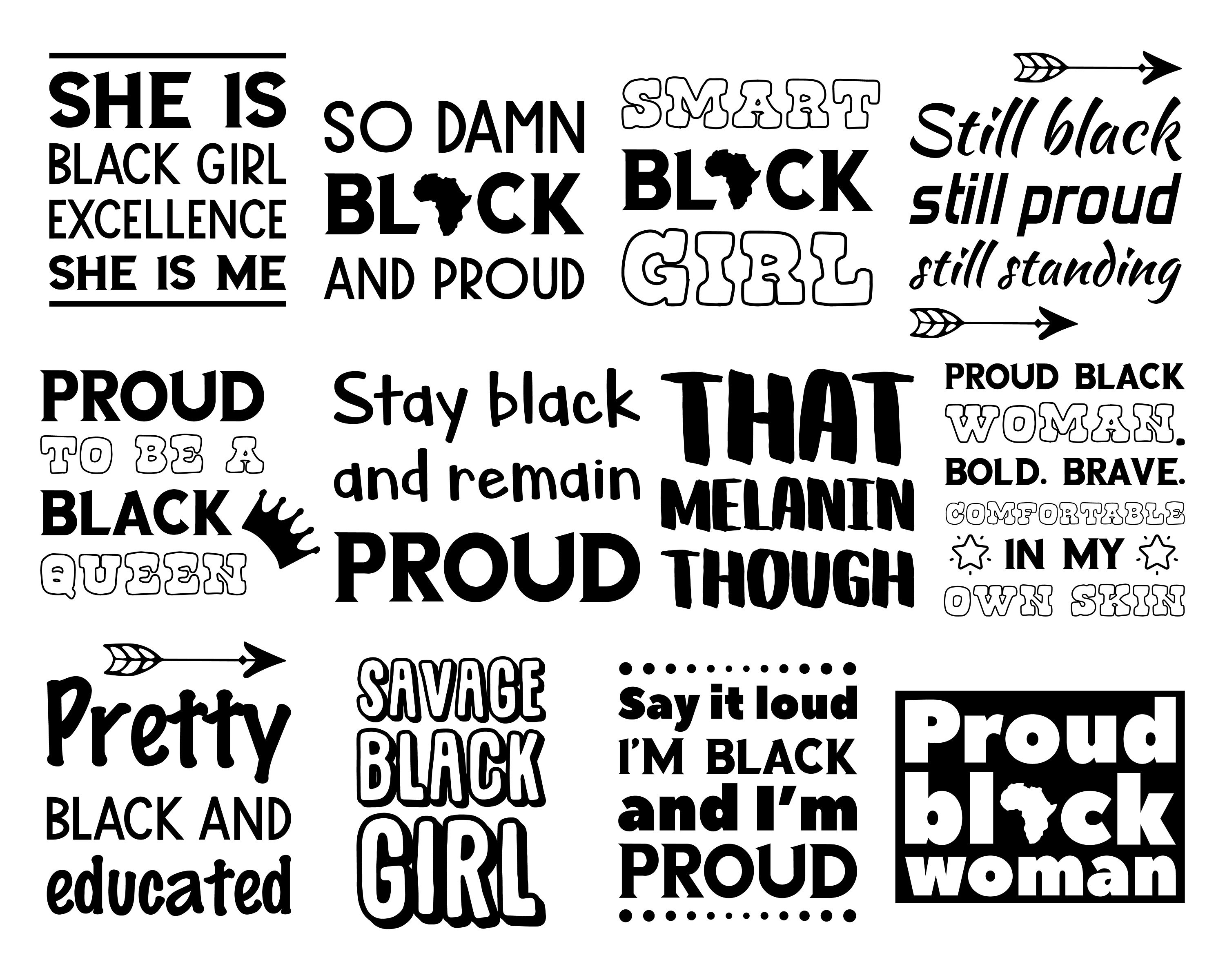 100 SVG Black Girl Magic Quotes Sayings. Afro Woman Lady Etsy