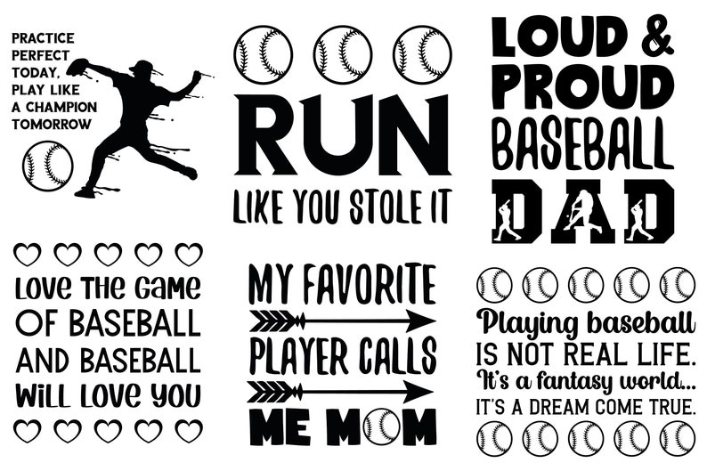 30 SVG Baseball Quotes and Sayings. Baseball Dad & Mom. Love Etsy