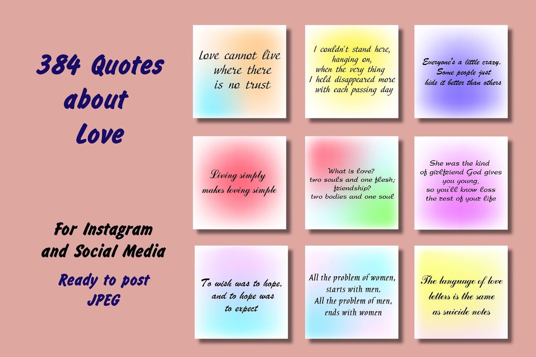 Buy 384 Quotes About Love and Romantic Feelings. Ready to Post JPEG ...