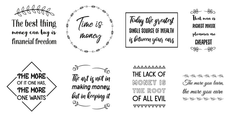 Download 60 SVG Quotes Sayings about Money business wealth and | Etsy