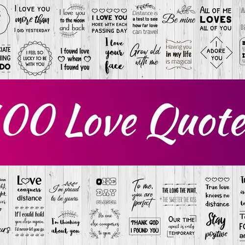 100 Love Quotes Sayings Valentine's Day Romantic - Etsy