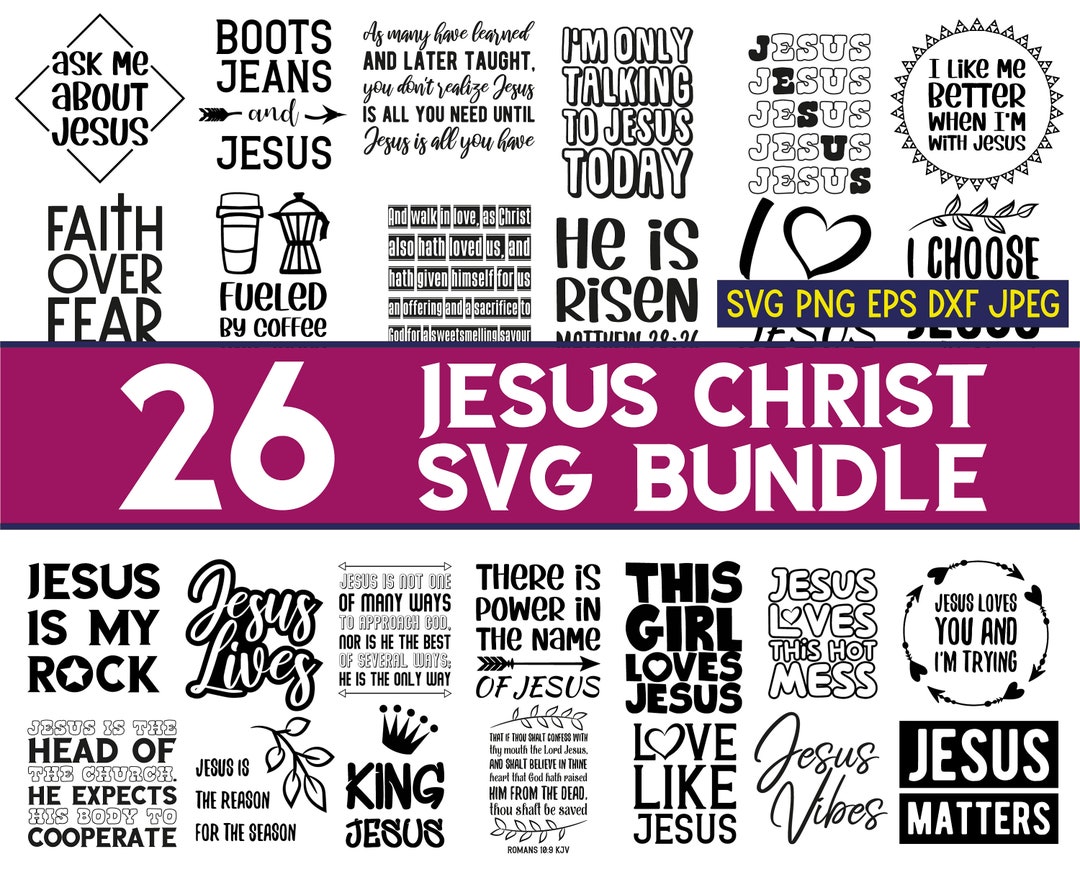 Buy 26 Jesus Christ SVG Quotes. Scripture Sayings and Bible