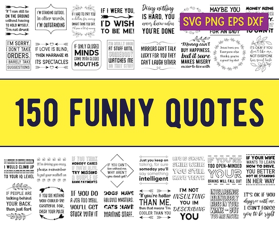 150 Funny & Sarcastic SVG Quotes. Hilarious Jokes. Sassy and - Etsy Finland 150 Funny & Sarcastic SVG Quotes. Hilarious Jokes. Sassy and - Etsy Finland