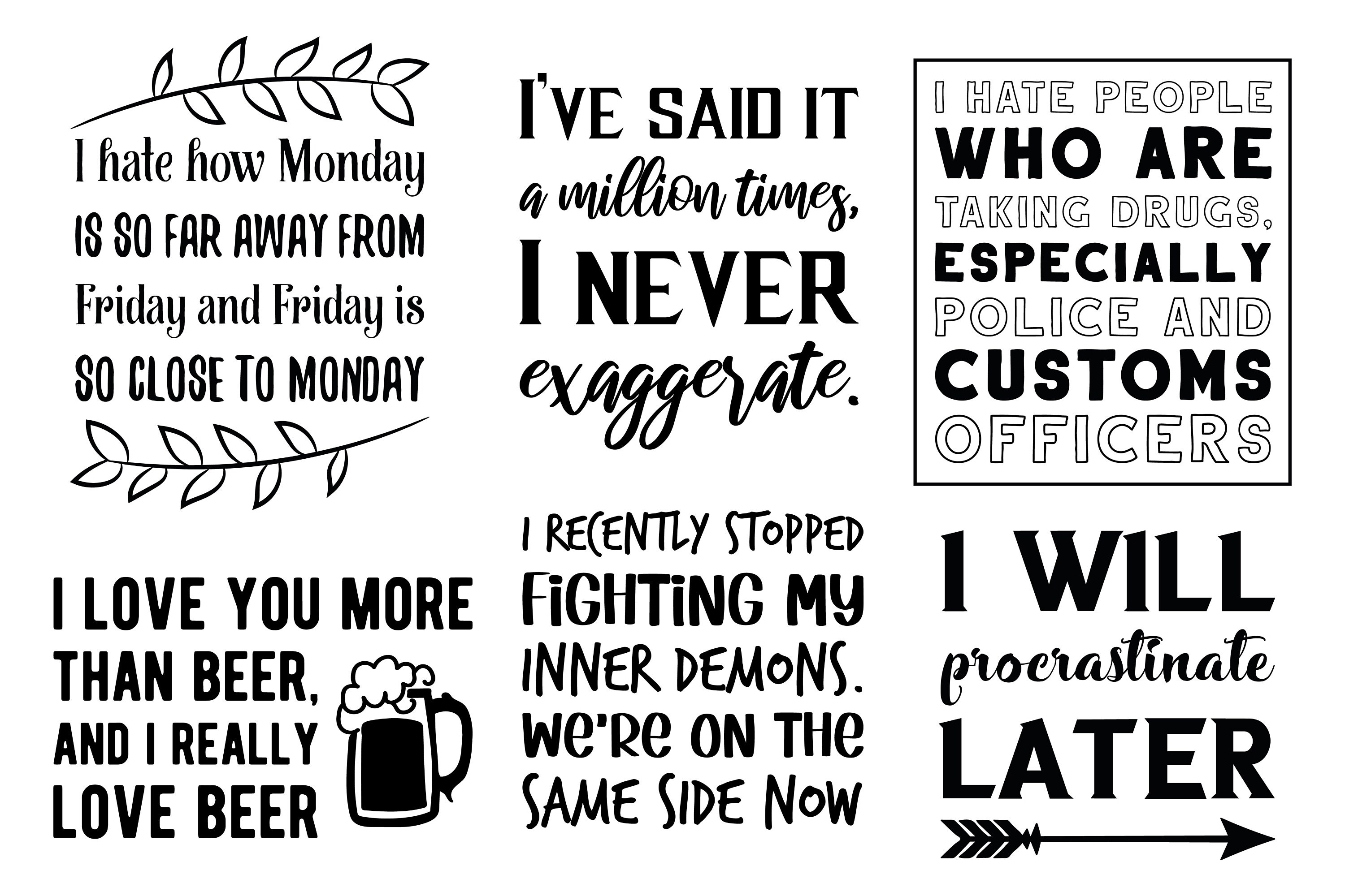 36 SVG Funny Quotes and Sayings. Hilarious Jokes. Sarcastic Bundle, Sassy.  SVG, Png. Cricut Commercial Files - Etsy, image size:3000x2000