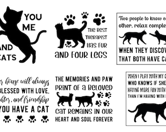 36 SVG Cat Quotes, Cats Funny Pets Sayings Bundle, SVG, Png