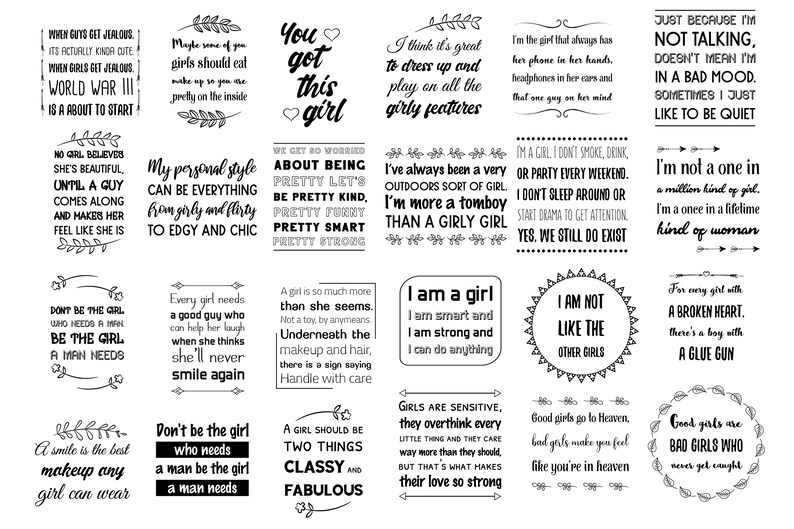 24 SVG Girls Quotes Woman Lady Female Sayings Set Bundle SVG Png 24 SVG Girls Quotes Woman Lady Female Sayings Set Bundle SVG Png