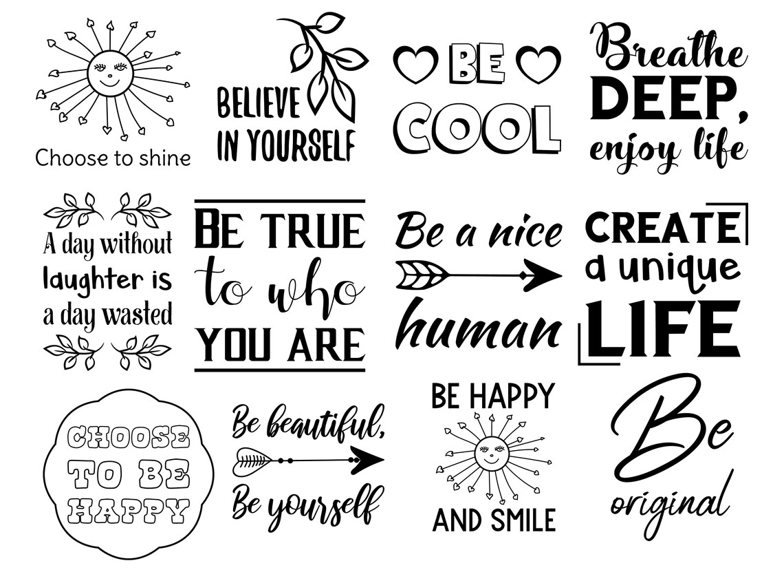 100 SVG Quotes Catchy Inspirational Motivational Empowering | Etsy