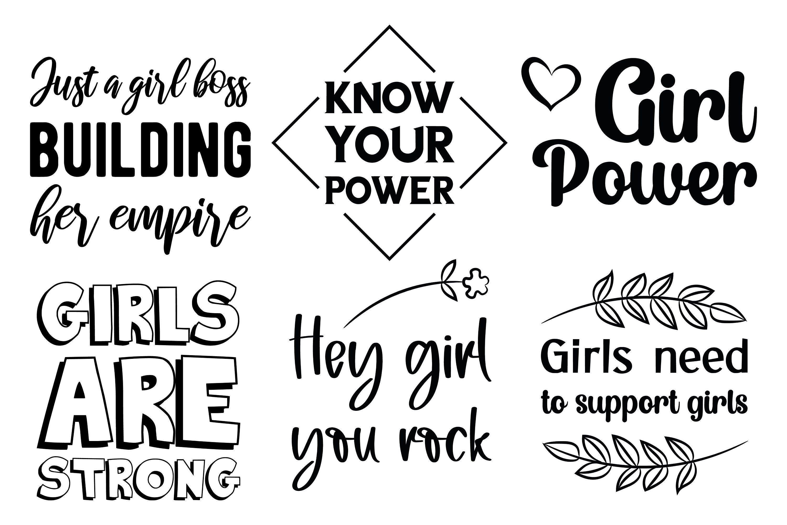 24 Feminist SVG Quotes. Proud Woman, Girl Power. Lady Boss, Grl Pwr \\ You  Go Girl Sayings Bundle, SVG, Png, Dxf, EPS10, Jpeg. Cut Files - Etsy, image size:3000x2000
