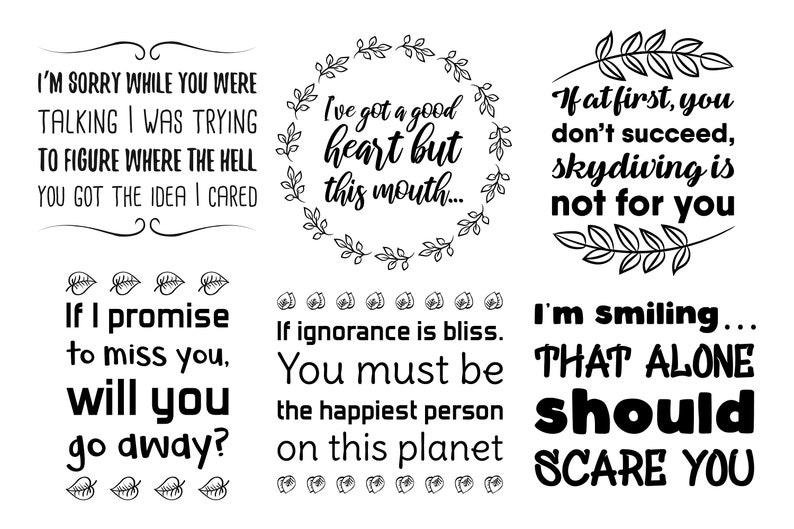 Download 50 SVG Quotes Sarcastic & Sassy. Funny and Positive | Etsy