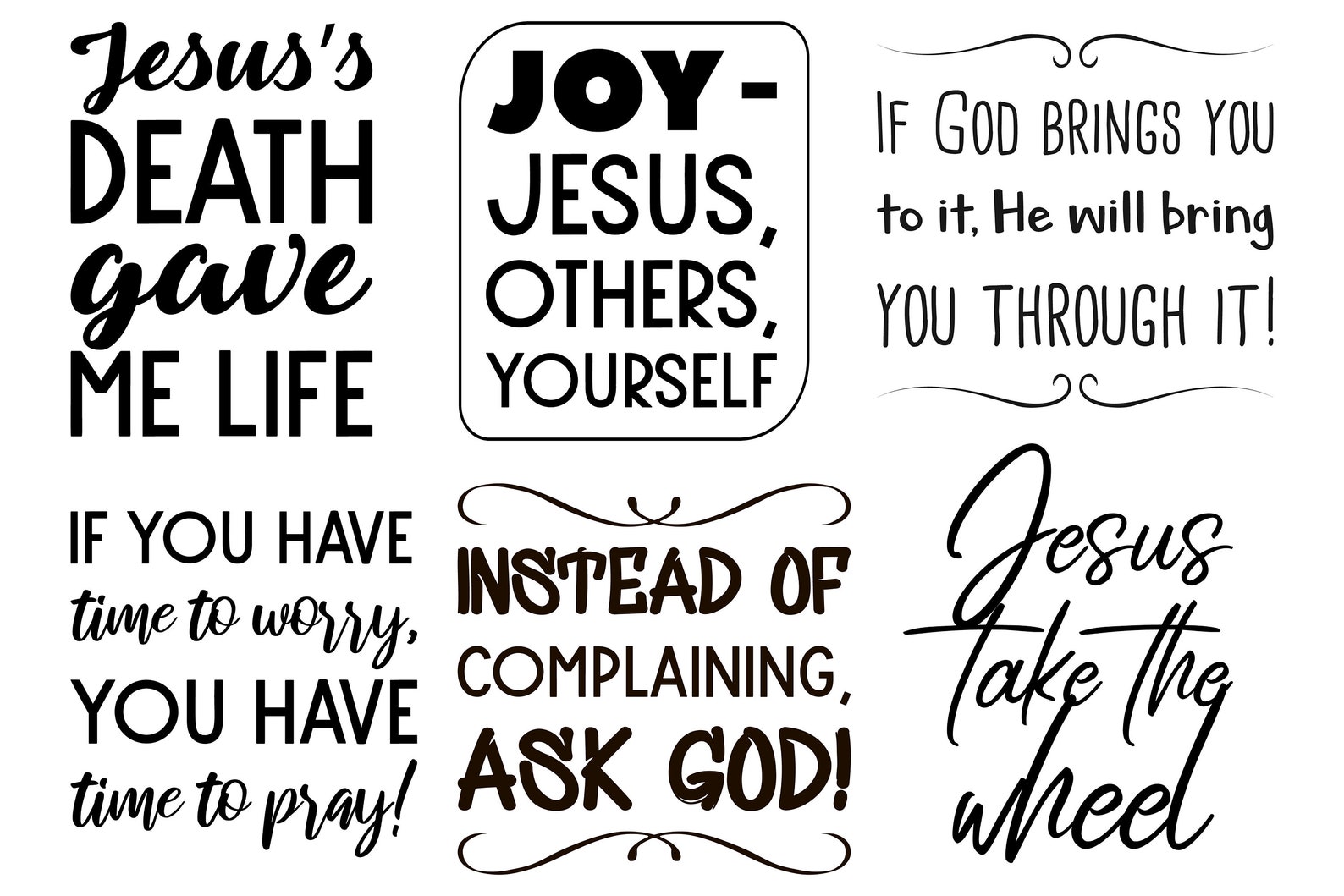 50 Funny Christian Sayings SVG. Scripture Quotes Bundle Jesus.  Etsy