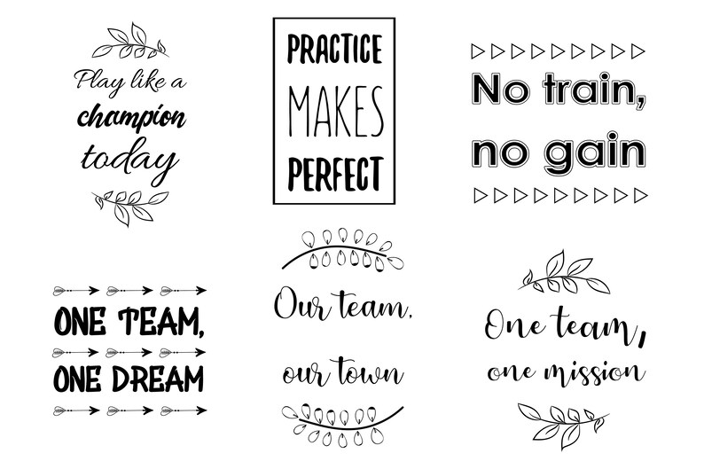 30 SVG Quotes Sayings Sport Fitness Teamwork Training. Set - Etsy