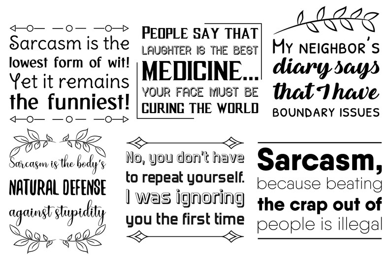 Download 50 SVG Quotes Sarcastic & Sassy. Funny and Positive | Etsy