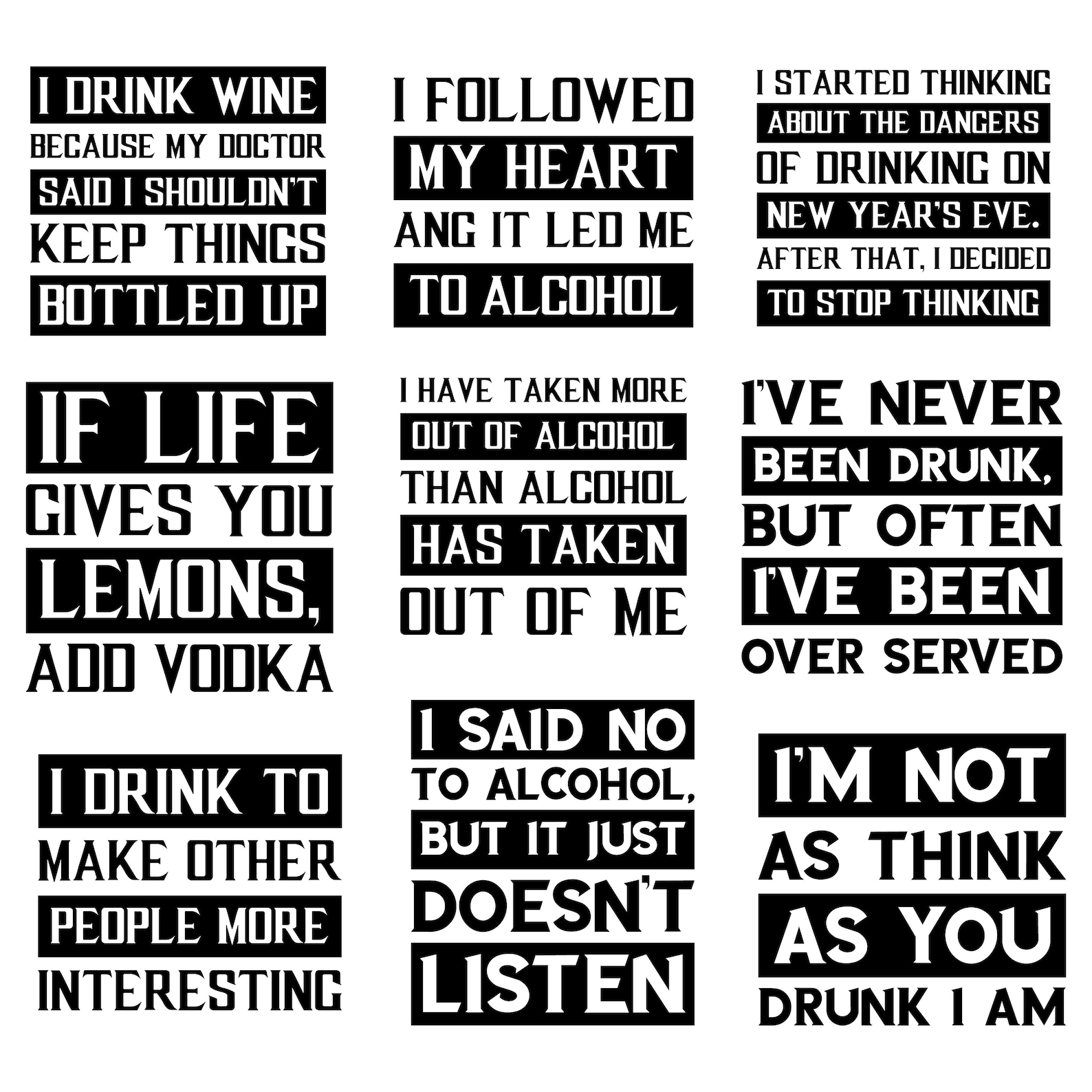 62 Alcohol SVG Qutes Bundle Funny Ddrinking Alcohol Sayings. Etsy
