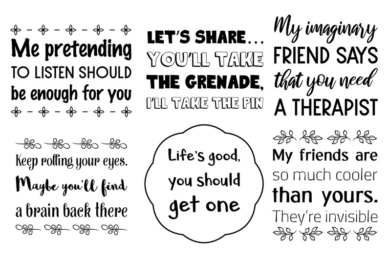 Download 50 SVG Quotes Sarcastic & Sassy. Funny and Positive | Etsy