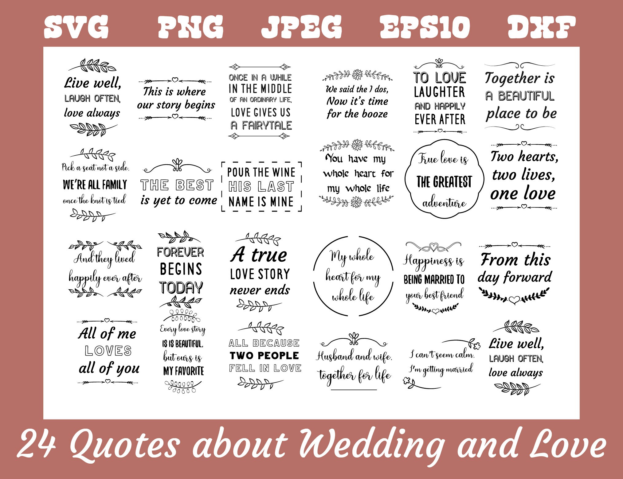 Download 24 Svg Quotes Sayings About Wedding Love Romantic Feelings Etsy