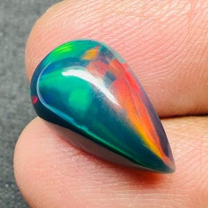Smoked Black Opal Cabochon 4.40 Ct – 17x10x6mm Natural Ethiopian Welo Opal Loose Gemstone