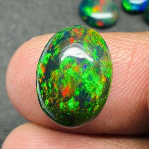Smoked Black Opal Cabochon 4.20 Ct – 14x10x6mm Natural Ethiopian Welo Opal Loose Gemstone