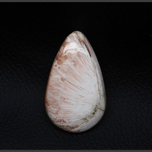 Elegant Scolesite Pear Shape Cabochon 24 Ct - Premium Loose Gemstone 35x21x5 mm - Ideal for Crafting Custom Jewelry & One-of-a-Kind Pieces