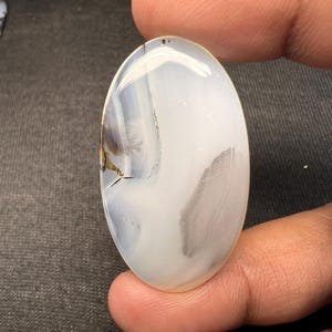 48ct Montana Agate Cabochon 44x25x5mm, Free Drilled Gemstone – Ideal for Jewelry & Crafting