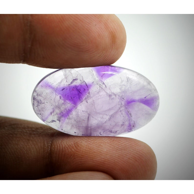 DRILL FREE Designer 33 Carat Natural Trapiche Amethyst Cabochon Loose Gemstone For Making Jewelry Size 31x18x7 MM