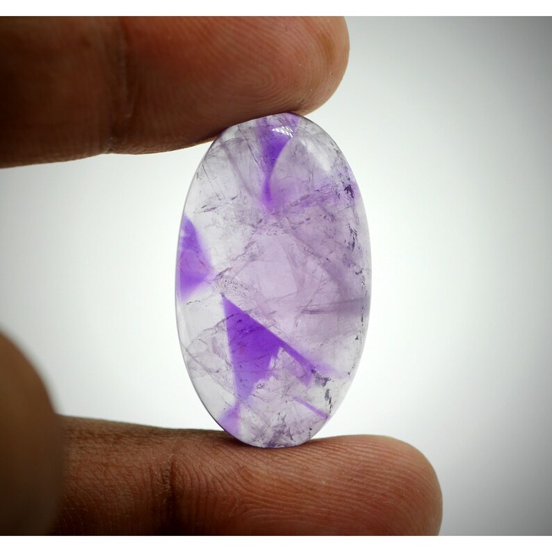 DRILL FREE Designer 33 Carat Natural Trapiche Amethyst Cabochon Loose Gemstone For Making Jewelry Size 31x18x7 MM