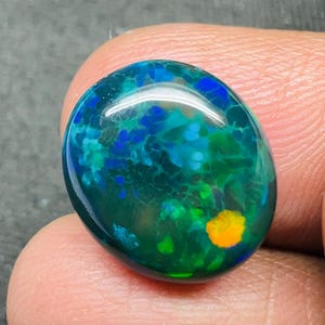 Smoked Black Opal Cabochon 6 Ct 15x13x6 Natural Honeycomb Ethiopian Welo Opal Loose Gemstone