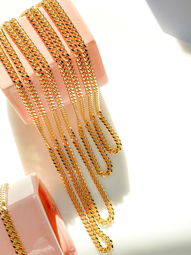 Vermeil Cuban Link Chain Cuban Link Necklace Heavy Chain Mens Chain Necklace 5mm Miami Cuban Link Vermeil Cuban Link