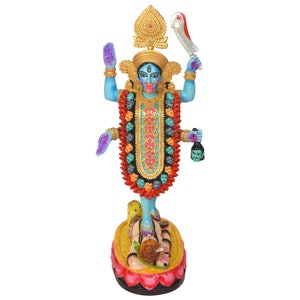 Maa Kali Mata Sculpture Statue Idol Goddess Ma Kaali Deity Murti Worship Figurine Handmade Hand Crafted Hindu Religious Showpiece Gifts Puja