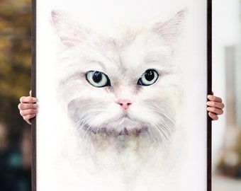 Mother's Day Gift, Custom cat portrait, Custom pet portrait, Cat portrait, Cat memorial, Portrait from photo, Custom cat painting