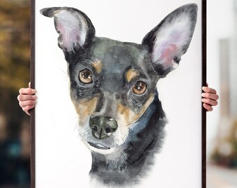 Pet Art Custom Portrait, Mother's Day Gift, Pet Gifts, Unique Pet Gift, Pet Portrait, Dog Painting Custom, Painting of Your Dog, Dog Art