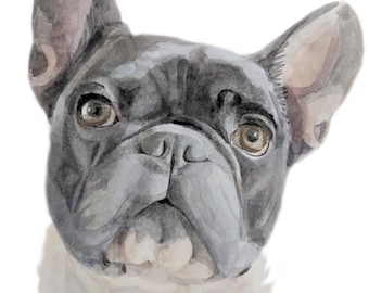 Dog Portrait | Pet Portrait | Dog Loss Gift Painting | Housewarming Gift Portrait |  French Bulldog Painting