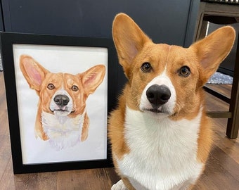 Custom Pet Portrait| Dog Memorial | Custom Dog Watercolor Art | Pet Watercolor Portrait |