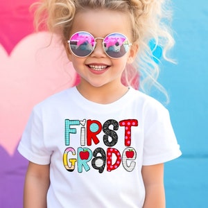 Back to school grade shirt ,First day of School Shirt for Girls.