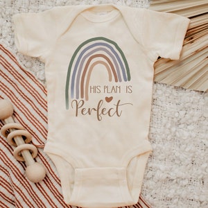 His Plan Is Perfect, Rainbow Baby Bodysuit, Gift, Baby Shower Gift, New Baby, Baby Apparel, Hipster, Gender Neutral
