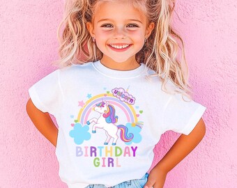 Unicorn Birthday Shirt, Birthday Girl Unicorn Tee, Unicorn Party T-Shirt, Birthday