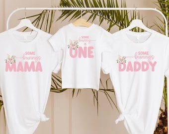 Bunny Birthday, Some Bunny is one, First Birthday shirt, smash cake shirt, Bunny Birthday Party, Mommy and Me Shirts, Bunny Party.