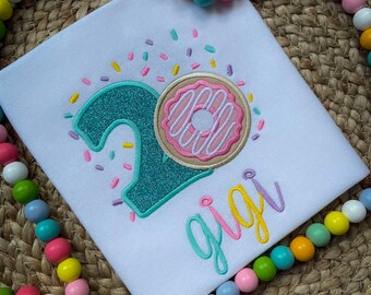 Chemise d’anniversaire beignet / Chemise d’anniversaire beignet filles avec nom
