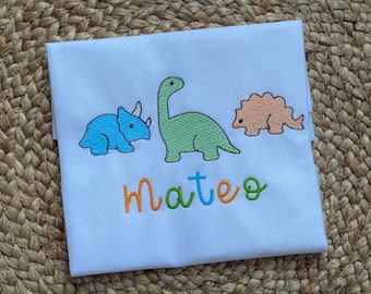 Chemise d’anniversaire croquis de trio de dinosaures