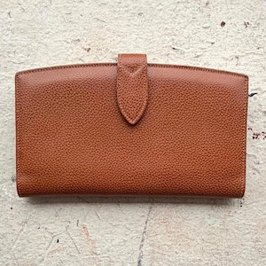 COACH Vintage 90s Madison Italy Mandarin Cognac Kisslock Coin Purse Snap Leather Bifold Continental Checkbook Wallet Clutch Never Used