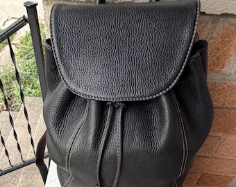 coach campus backpack in refined pebble leather Pre-Owned Coach Men's Refined Pebble Leather Canvas Backpack, Navy, 71622  (Good)