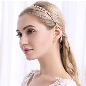 Handmade Crystal Gold Bridal Hairband Headband Hair Vine