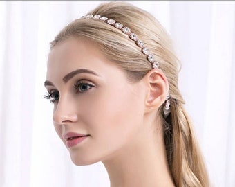 Handmade Crystal Silver Bridal Hairband Headband Hair Vine