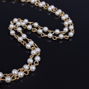 Handmade Pearl Bridal Gold Head Chain Hair Vine image 2