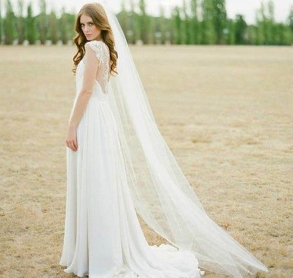Modest / Simple Short Ivory Wedding Veils 2020 1 m Tulle Wedding