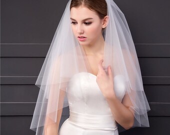 Classic Ivory Tulle 2 Layer Bridal Veil